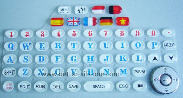 Elastomeric Silicone Rubber Epoxy Coated Keypad