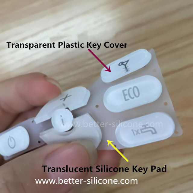 Silicone Rubber Keypad with Plastic Key Cover